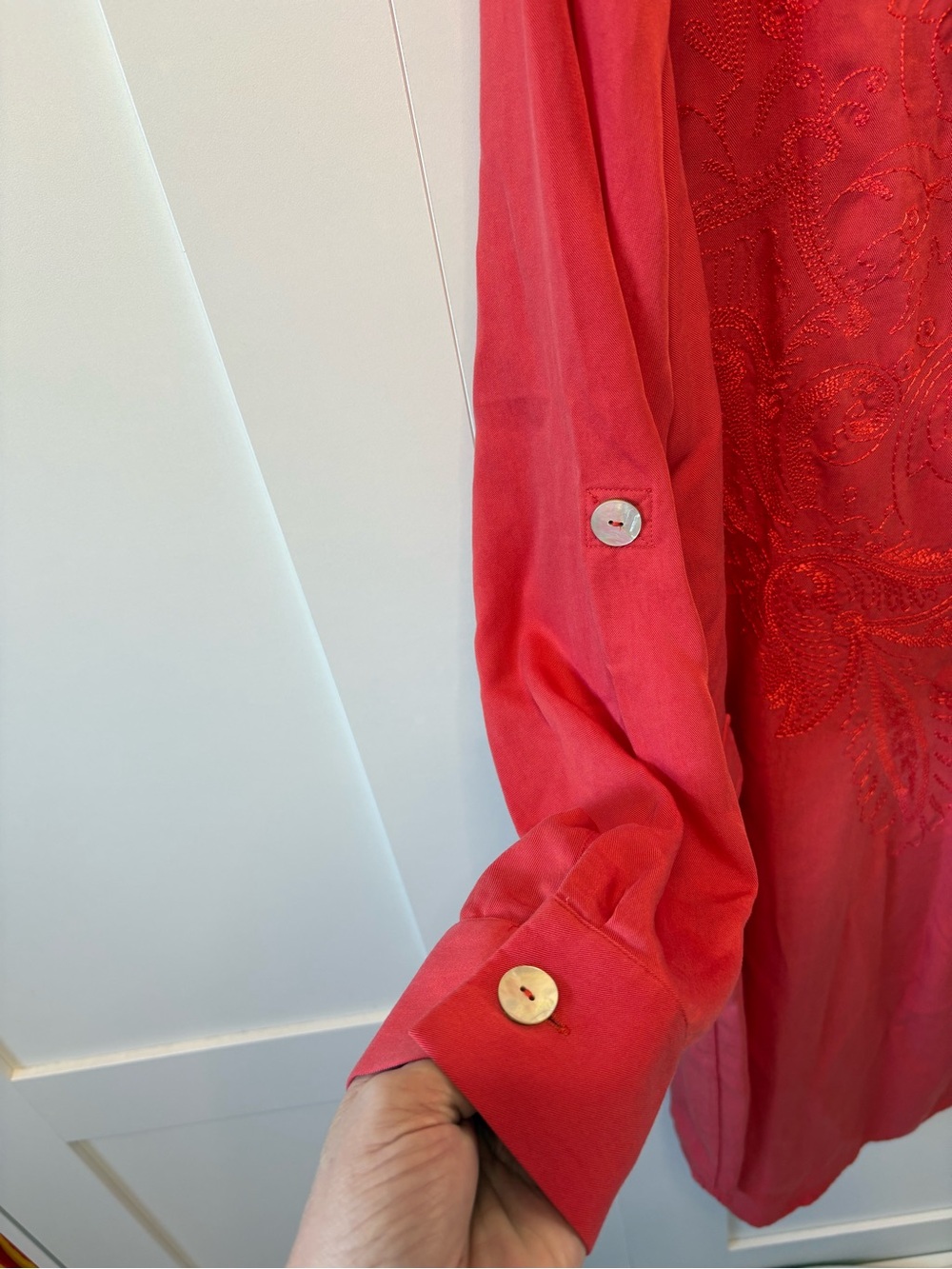 Soft Surroundings Embroidered Shirt Dress - Picture 6 of 11